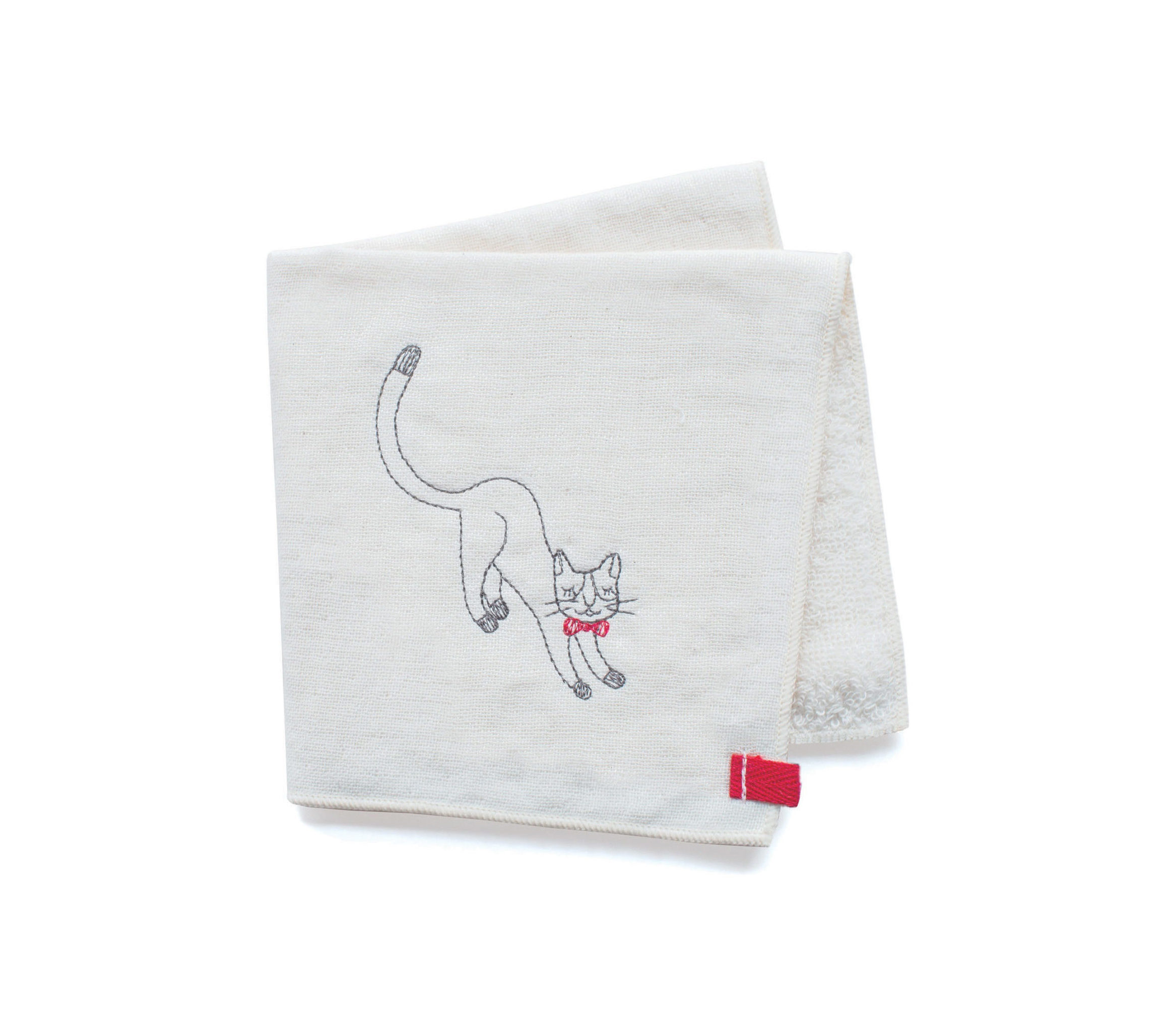 上質なタオルハンカチはプレゼントにも ユニークな猫の刺繍がかわいい Northmall ノースモールプラス
